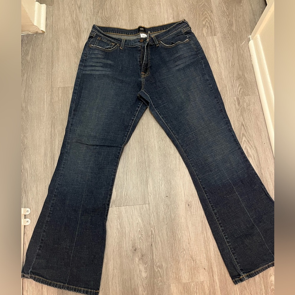 Mossimo Jeans Womens 18 Bootcut Mid Rise Stretch Blue Cotton Dark Wash Casual